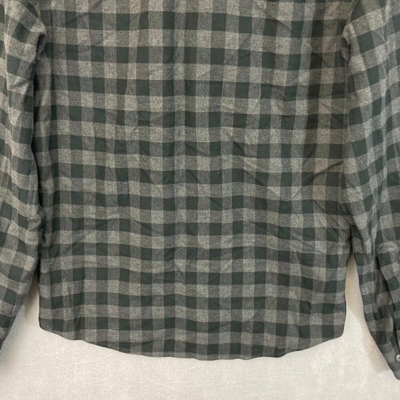 Untuckit Flannel Button Up Shirt Mens Medium Green Plaid Vigouroux Wrinkle Free - Picture 15 of 15